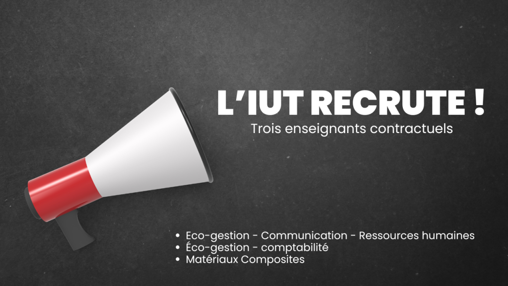 L'IUT recrute trois enseignants contractuels